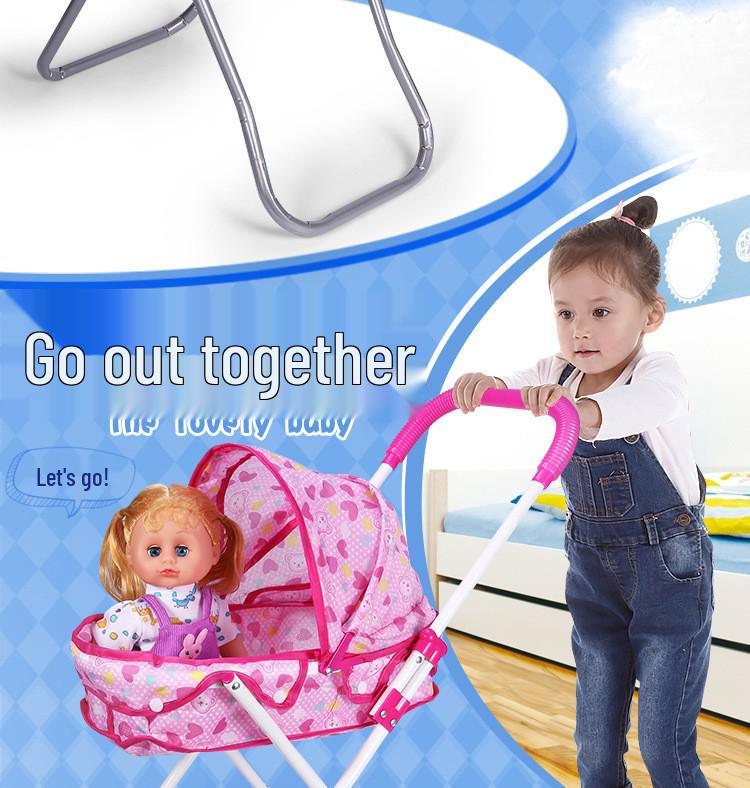 Kids' Dollhouse Play Area Lightweight Stroller with Doll
