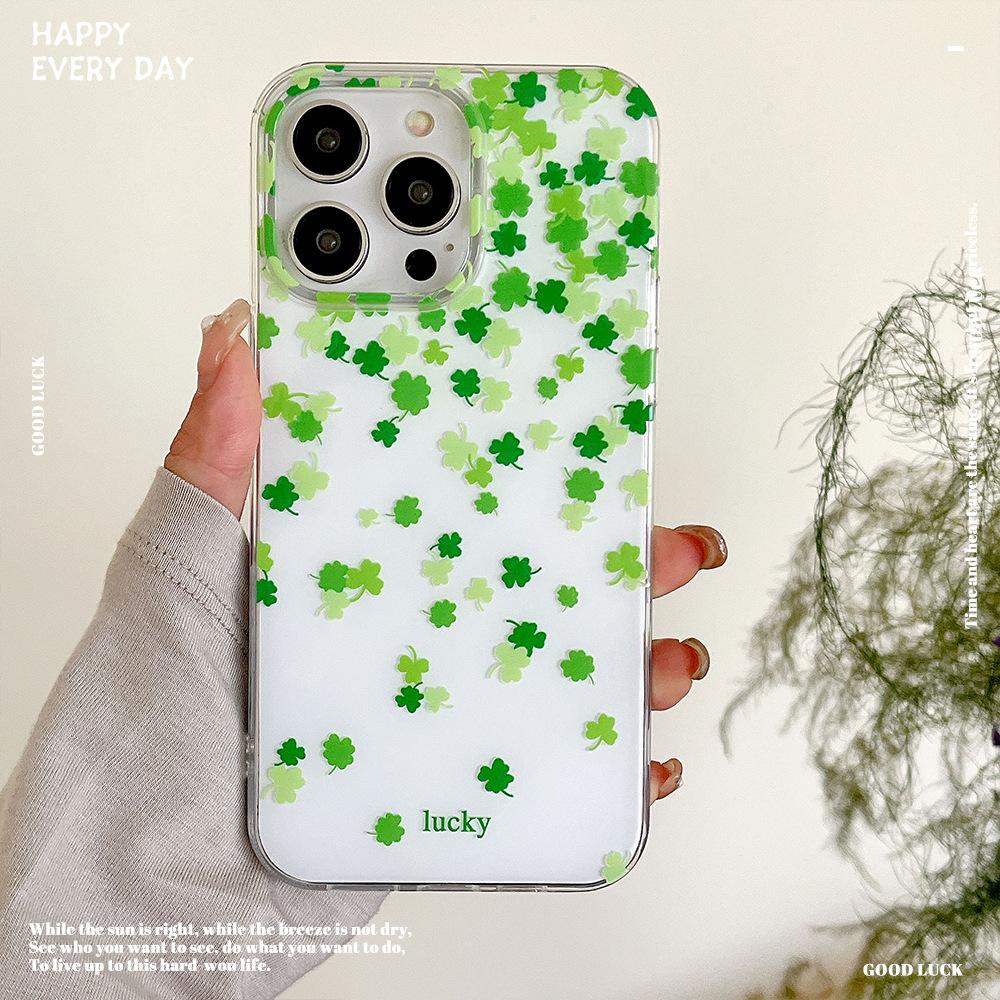 

Клевер-четырехлистник Нишевый Высококлассный Сенсор Подходит для Чехла для мобильного телефона IPhone16 Защитный чехол Apple 15 14 Большое отверстие 13 Мягкая рамка Apple 12PROMAX