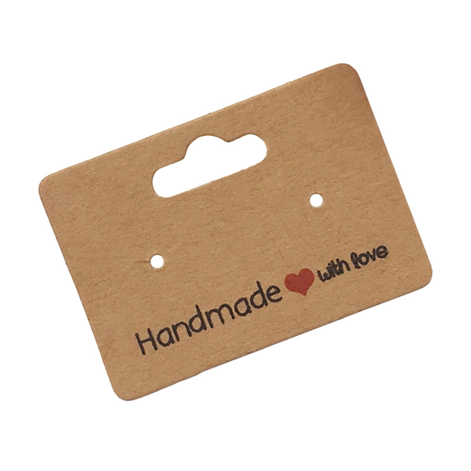 

Упаковка из 100 карточек для демонстрации сережек из крафт-бумаги, держатель для украшений, портативный аксессуар для гвоздиков и подвесок, товары для творчества коричневый