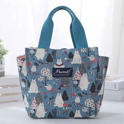 Large Canvas Bento Lunch Tote with Zipper