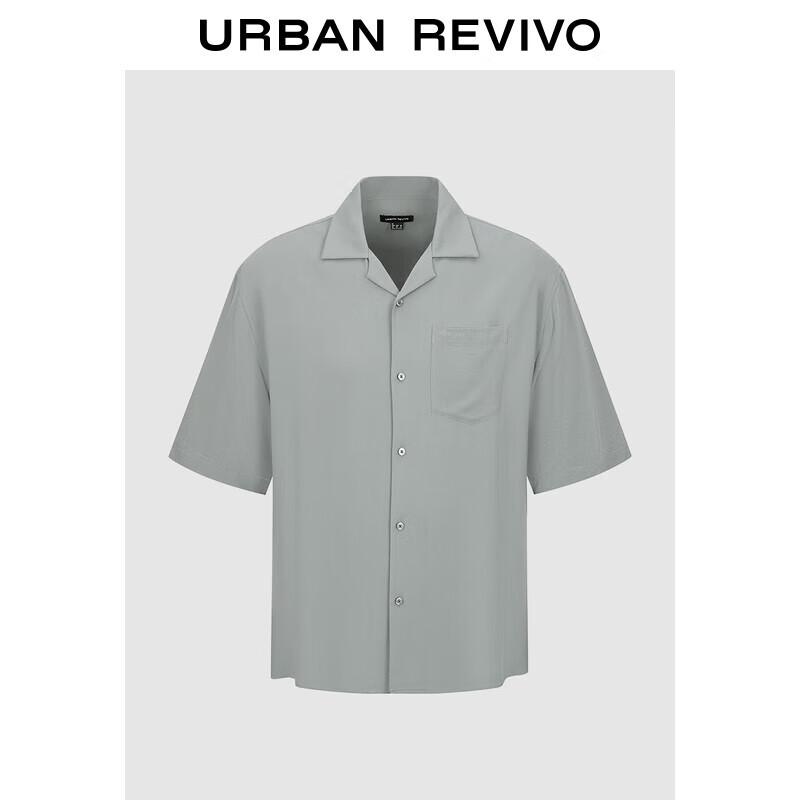 UR Men s Embroidered Loose Fit Short Sleeve Lapel Shirt L(XL-XXL)