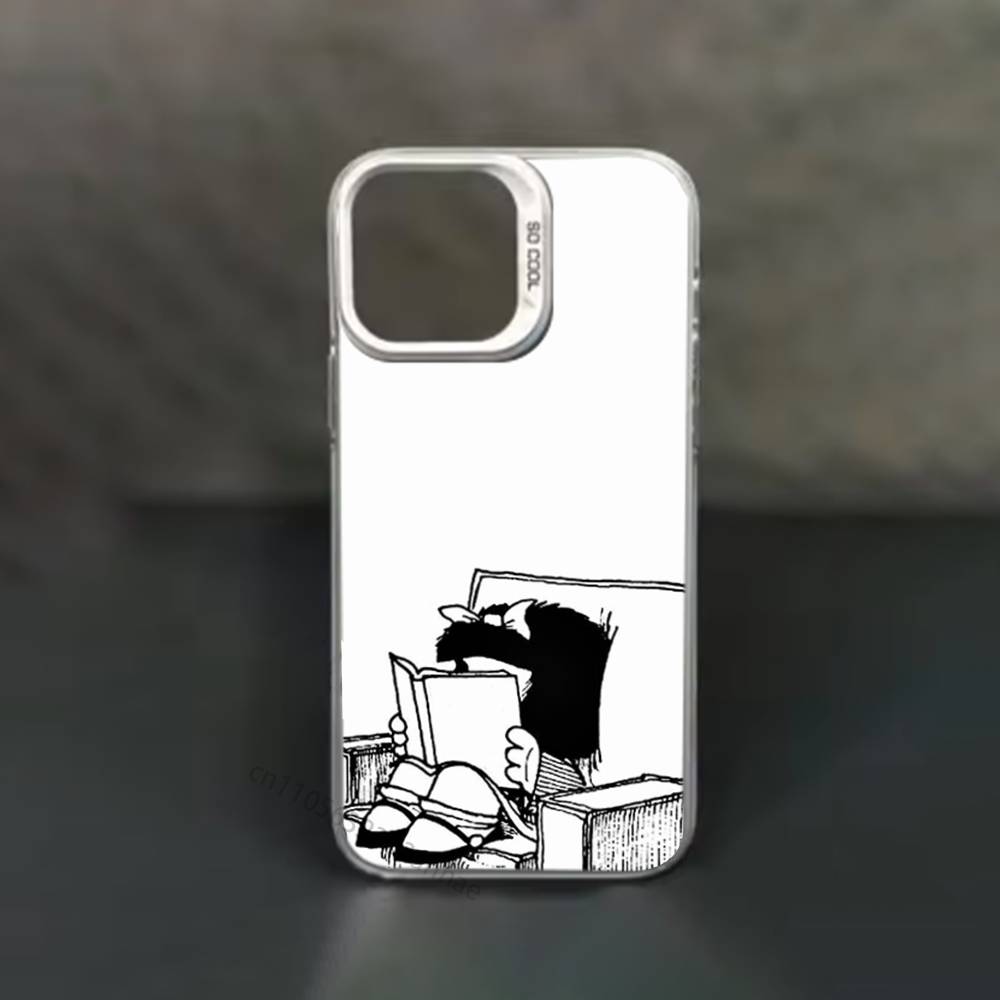 Funny M-Mafalda Phone Case for iPhone 15 16 Pro Max  Air SE 11 13 Pro 14 Plus 12 11Pro 15Pro Max 16e Cover