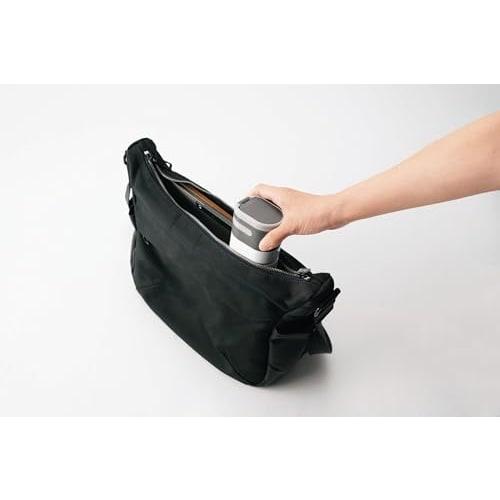 Kakusei MF-38W Mindfree 380ml White Water Bottle with Double Vacuum Wall, Insulates for Hot or Cold Drinks, One-Touch Opening with Handle, Rust-Resist