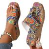 Foreign Trade Large Size Women's Slippers 2025 Summer New Flat Bottom Printing Set Toe Bohemian Ethnic Cool Slippers Women