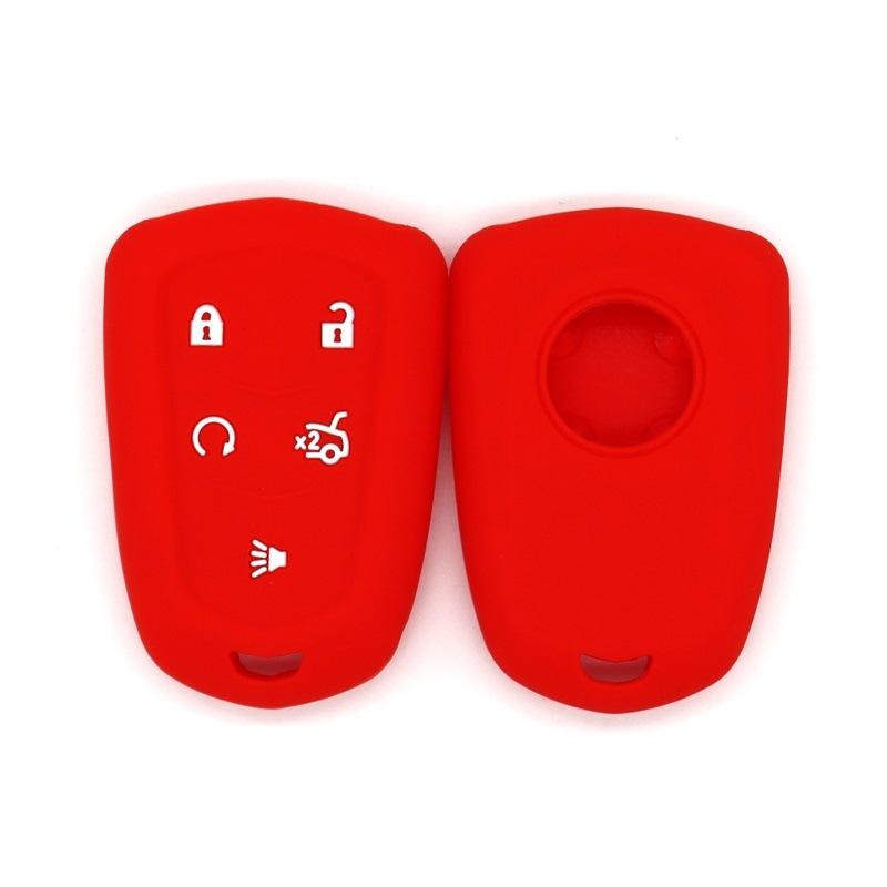 

Suitable for Cadillac ATS-L SRX SLS unlabeled 5-key silicone car key cover protective cover in stock красный