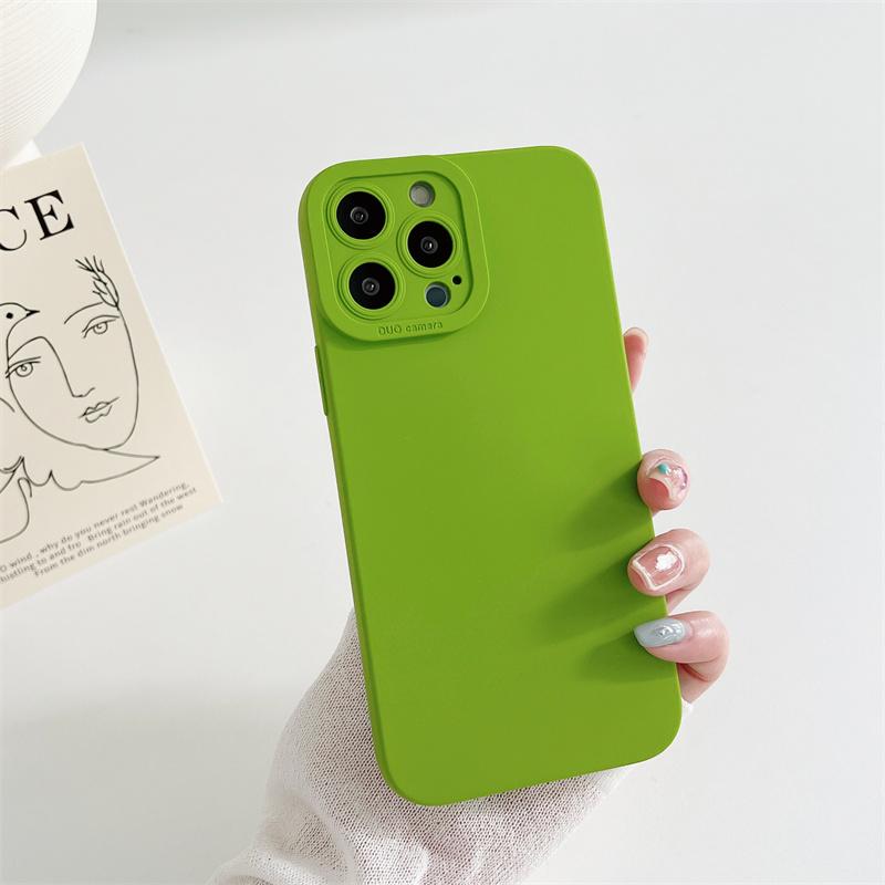 Colorful Soft Silicone Case For iPhone 15 14 Pro Max 13 12 Mini 11 Pro Max 7 8 SE 2020 Camera Protection Phone Cover
