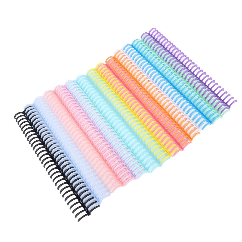 14Pcs 14 Colors Comb Binding Spines 150 Sheet Capacity 19mm X 30 Ring PP Plastic Binder Combs for