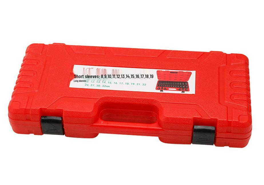 35-Piece Small Air Impact Wrench Set with Extended Hex Sockets (8-32), Long/Short Combination, Color Ring Head