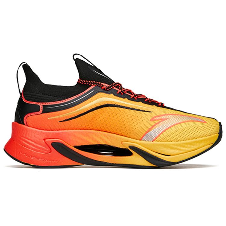New Anta Running Collection Cushioned Slip-Resistant Abrasion-Resistant Low-Top Running Shoes Men's Yellow Black Red 112145596-1