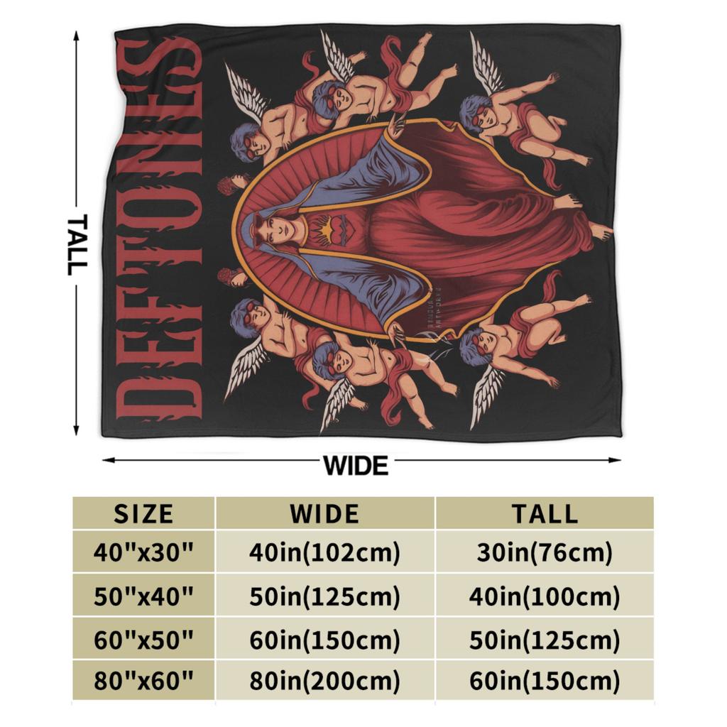 D-Deftoness Nu Metal Blanket  Warm Soft Pattern Plush Throw Blanket For Girls Boys Bedroom Flannel Bedspread Bed Cover