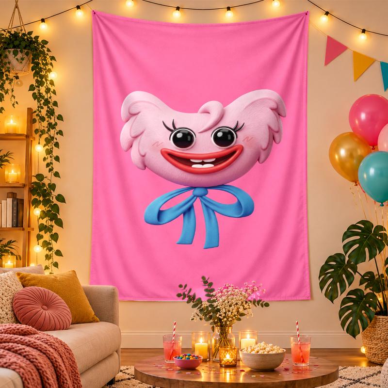 Polyester Wandteppich mit Kissy Missy Design, Dekorative Hängedeko für Schlafzimmer Wohnzimmer Studentenwohnheim
