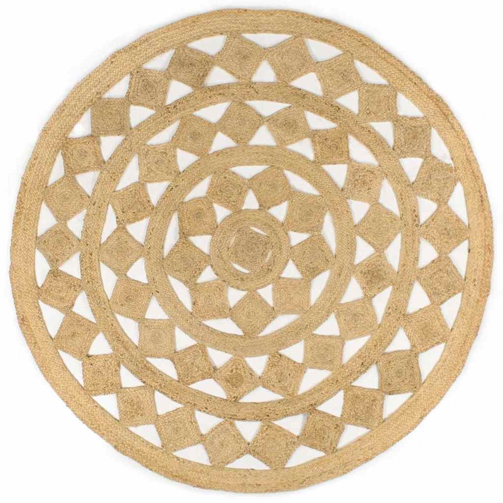 vidaXL Teppich Handgefertigt Geflochten Jute 180 cm braun