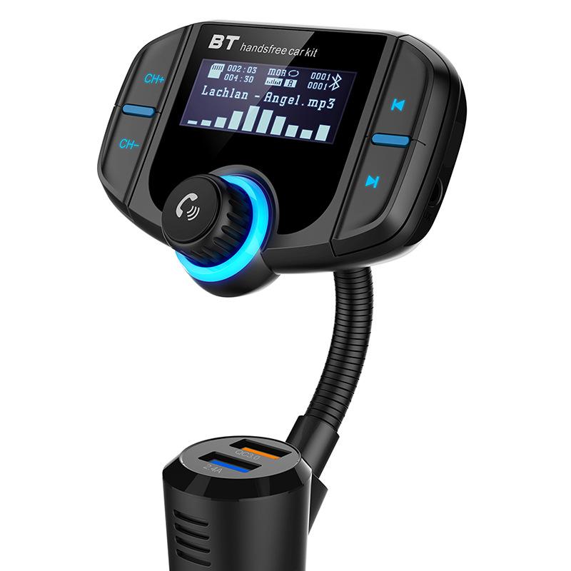 

BT70 1.65 inch LCD Display Dual USB QC3.0 Car Charger FM Transmitter Bluetooth-compatible MP3 Music Player Hands-free Car Kit Type A