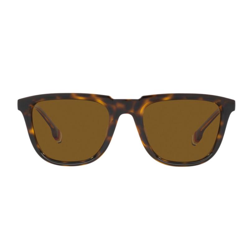 Burberry Casual Plate Frame Square Sunglasses Men's Tortoiseshell