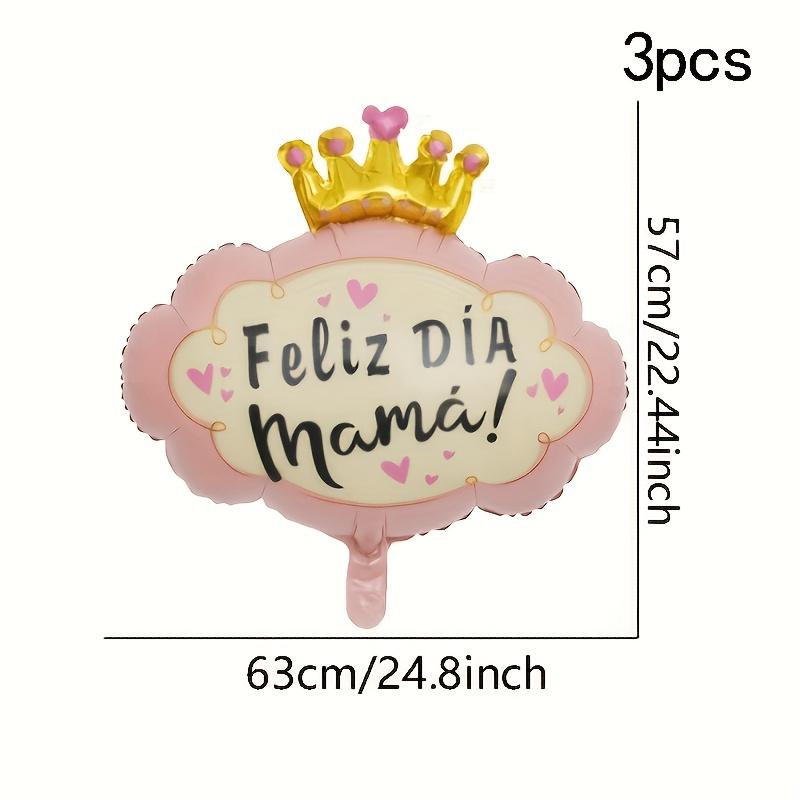 

3pcs Crown Spanish Mother s Day Aluminum Foil Balloon Set, Suitable for Mother s Day Decorations, Photo Props, and Gifts for Mom Other