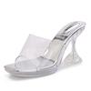Wine Glass and Super High Heels Waterproof Table Transparent Crystal Fish Mouth Sandals Model Catwalk Slippers Female Summer