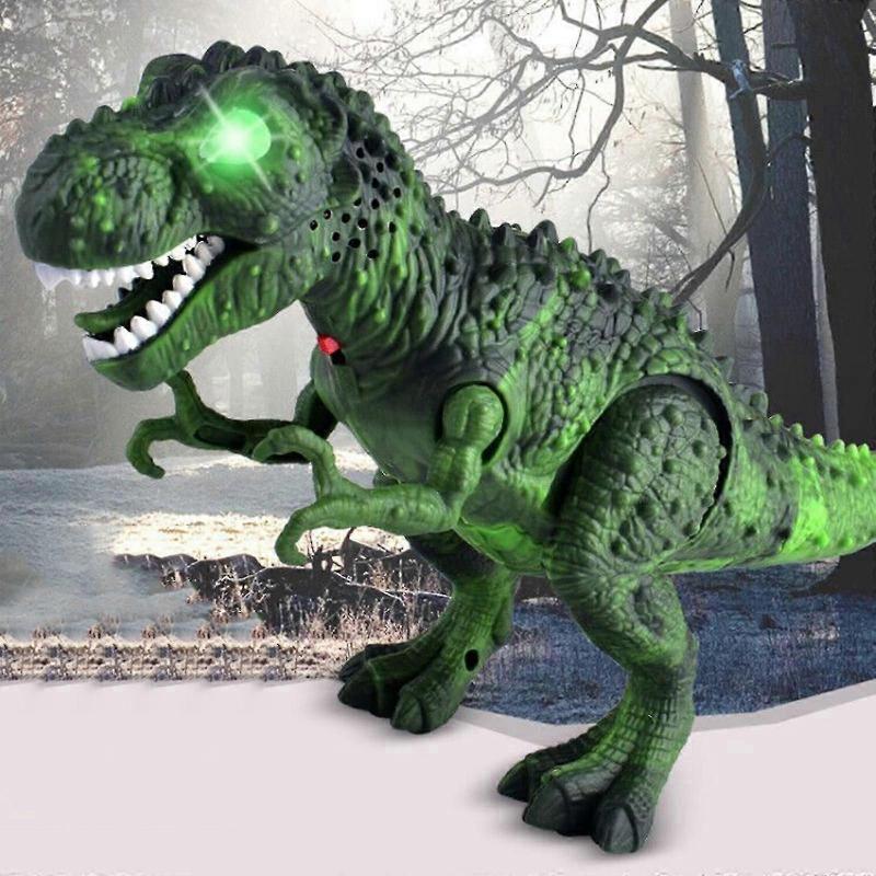 9 Mechanical Dinosaur Toy Model Electronic Gift for Smart Robot Tyrannosaurus with Luminous Eyes Children Toddler Gift Brown