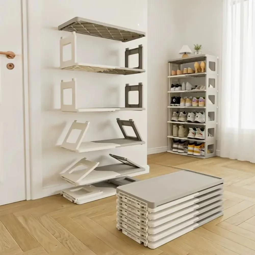 Foldable Shoe Rack Household Dustproof Shoes Cabinet Dormitory Multifunctional Shoe Box Home Space Saving Storage Organizer Rack