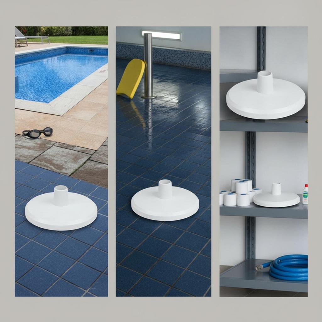 White Pool Skimmer Vacuum Plate Plastic Premium Slim