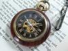 Wooden pocket watch antique manual winding retro mechanical ki91