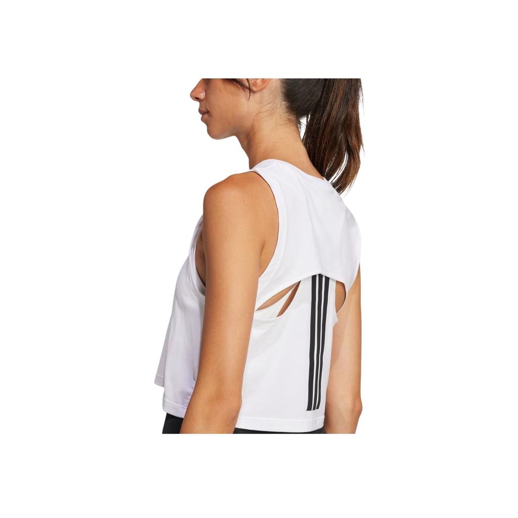 Adidas Logo Short Sleeve Round Neck Sleeveless Vest Women Tops White JJ3496