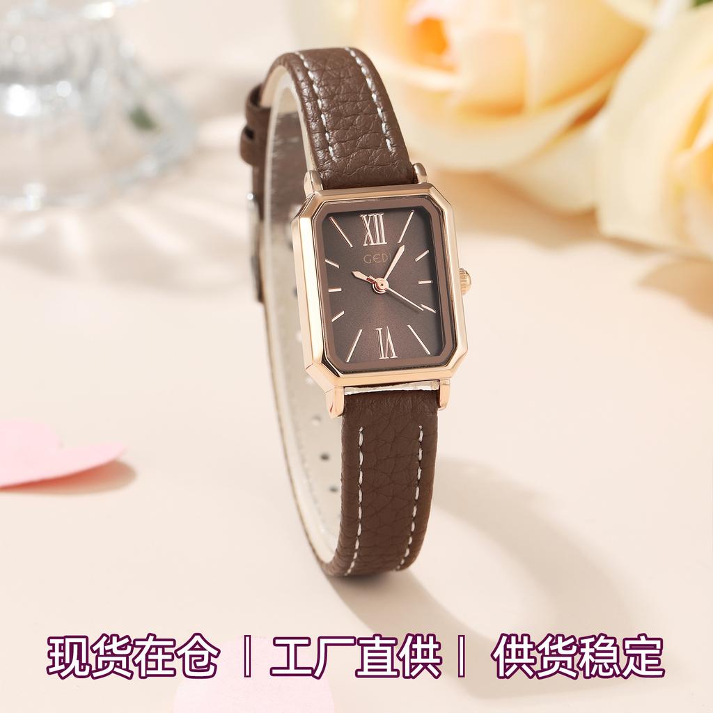 Simple Niche High-End Women'S Watch Student Rectangular Watch Retro Temperament Women'S Quartz Watch