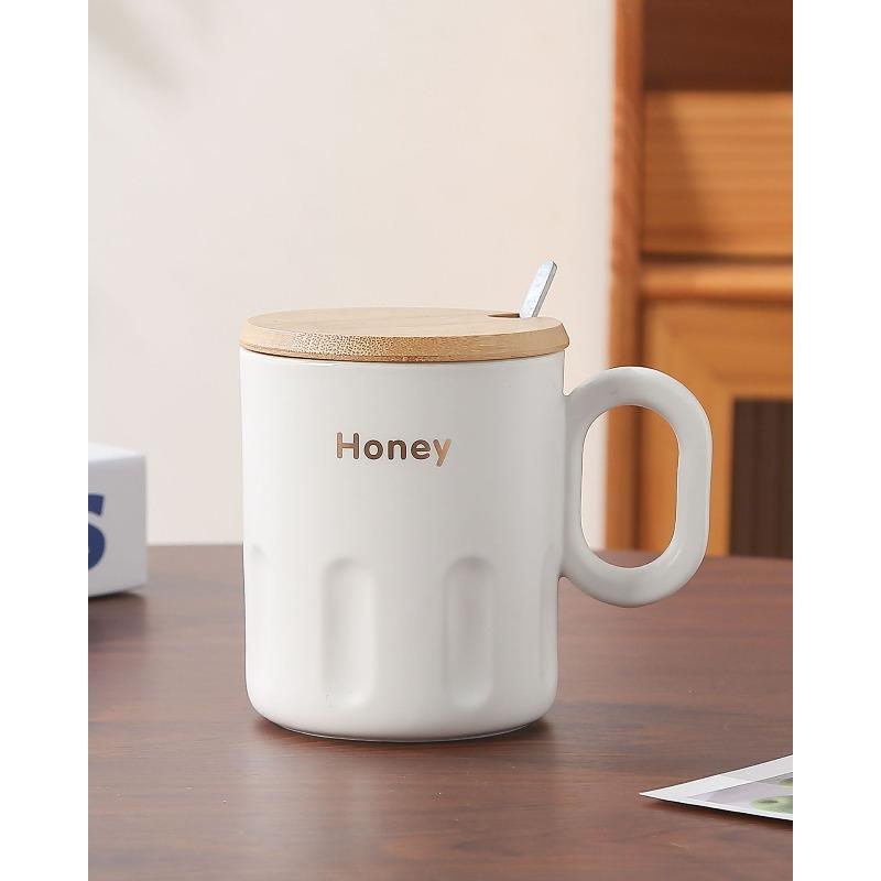 Creative and Simple Ceramic Cups High Appearance Level  Covered Mugs Home Coffee Cups  Couple Drinking Cups  Souvenirs