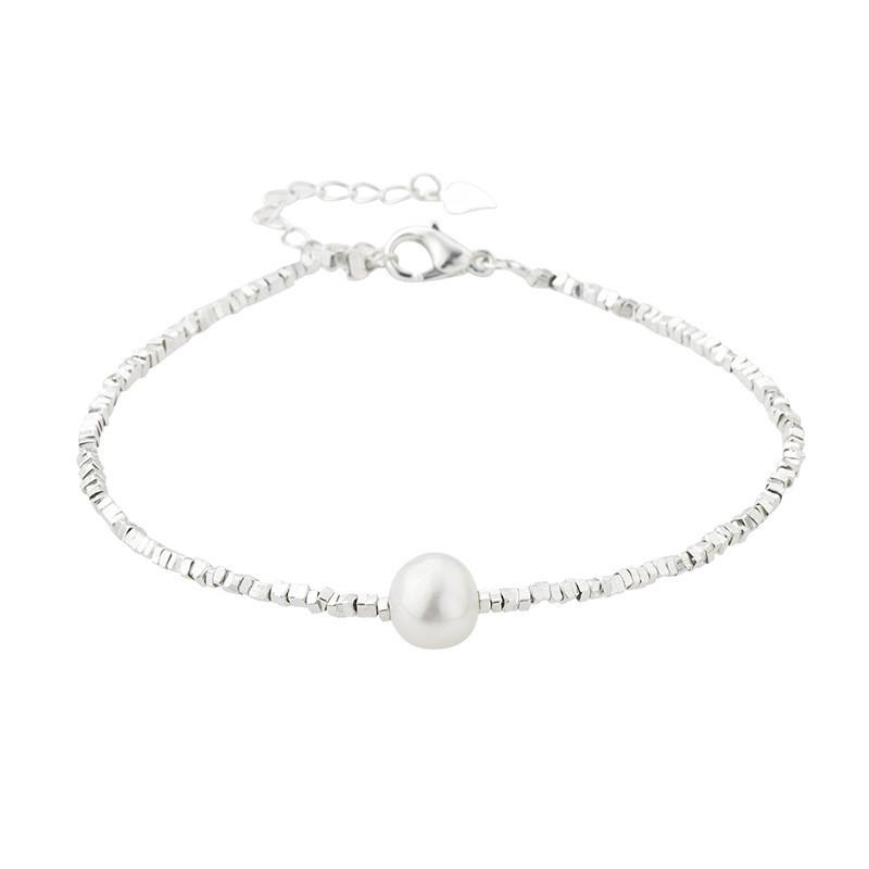 Sophisticated Freshwater Pearl Necklace With Elegant Shiny Silver For Women  Silver Bracelet