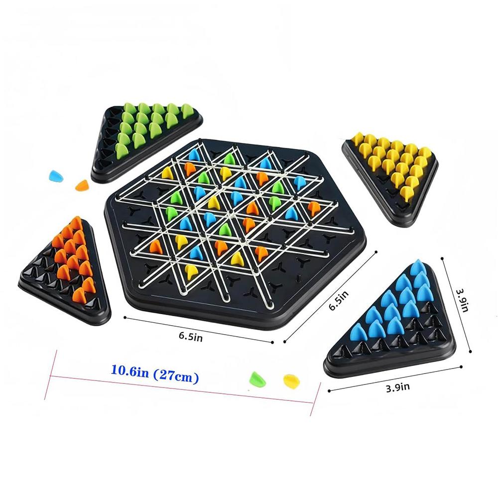 Chain Triangle Chess Game Geometric Chess Board Game Funny Family Party Triggle Rubber Band Game Parent-child Interactive Games
