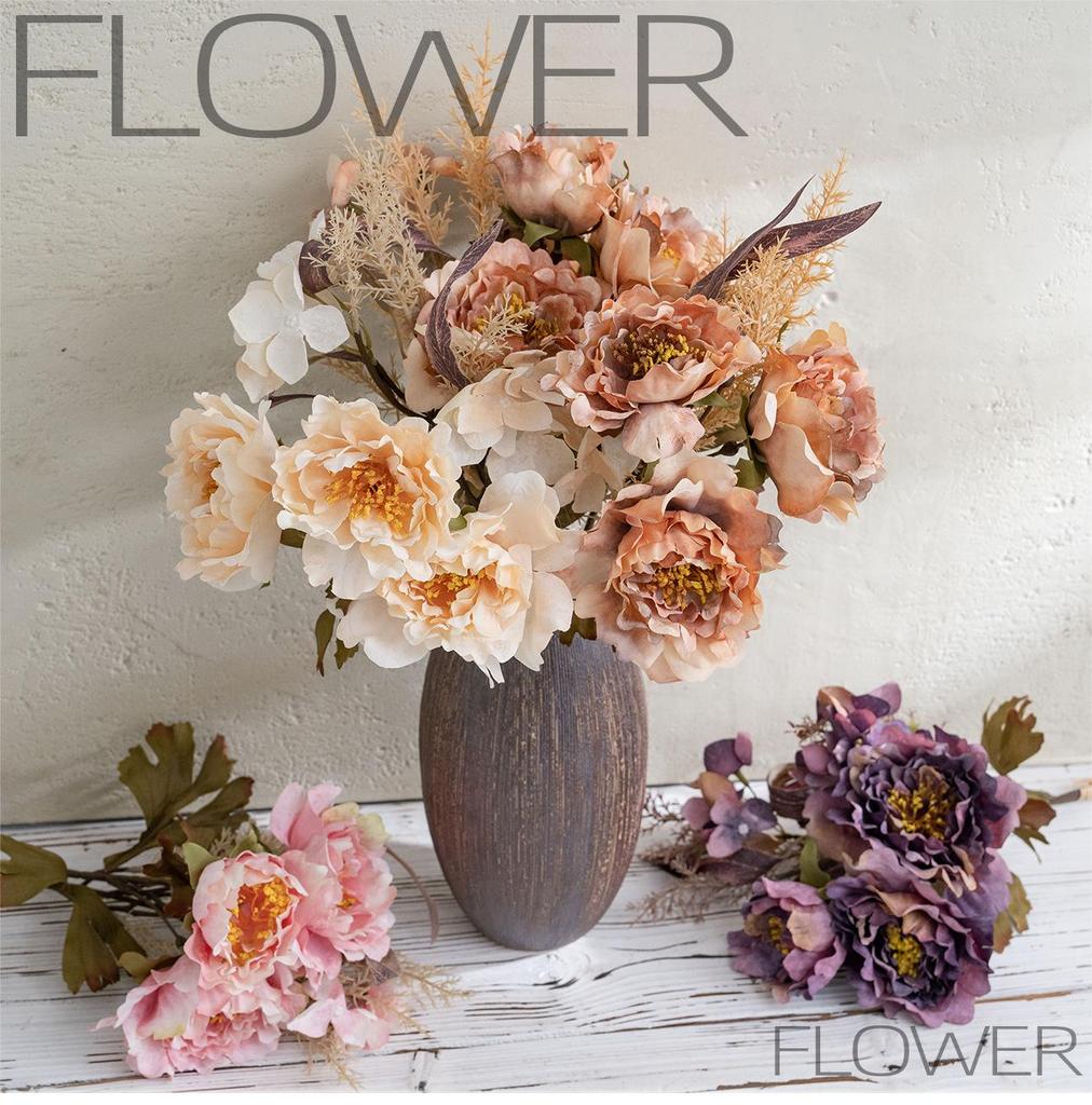 Peony Wedding Bouquet - Artificial Flowers for Home Décor and Flower Walls