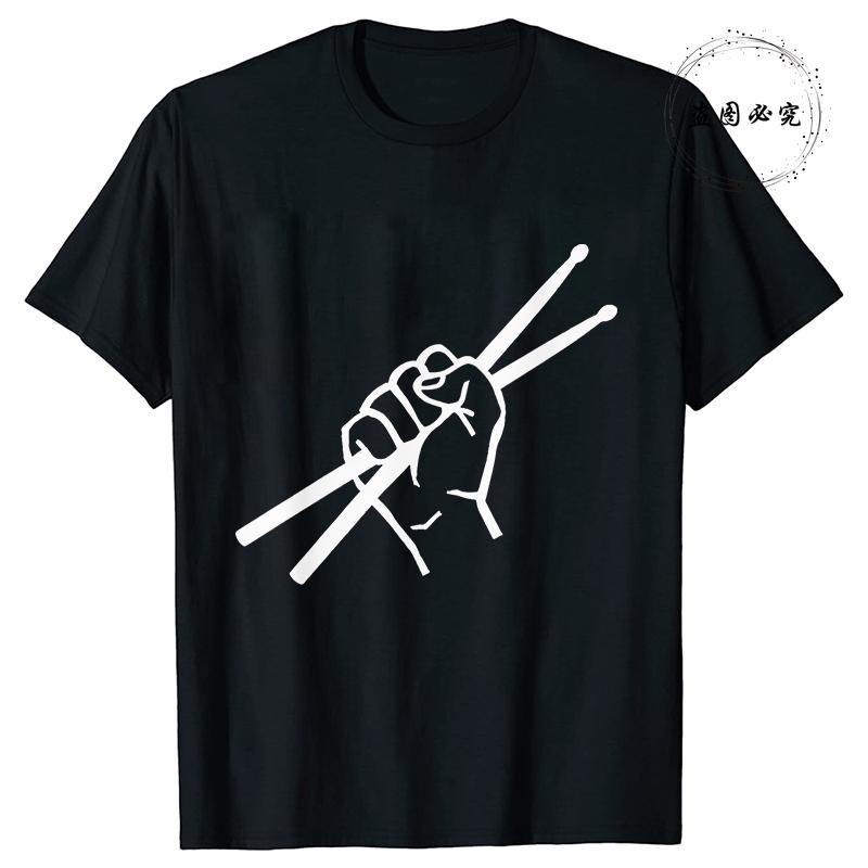 Mens T Shirt Drummer Drumsticks Graphic Y2k Tops Summer Short Sleeve Tees Harajuku Streetwear Unisex TShirt Women Clothing