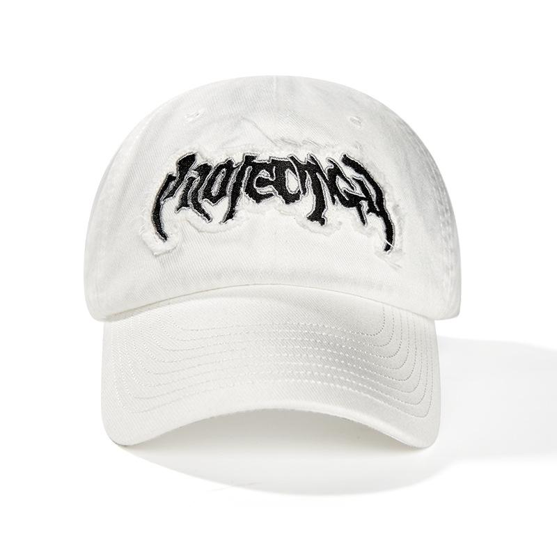 

New dirty hat, street cap, men s and women s embroidery showing face, small baseball hat, wide brim, deep top tide Adjustable білий