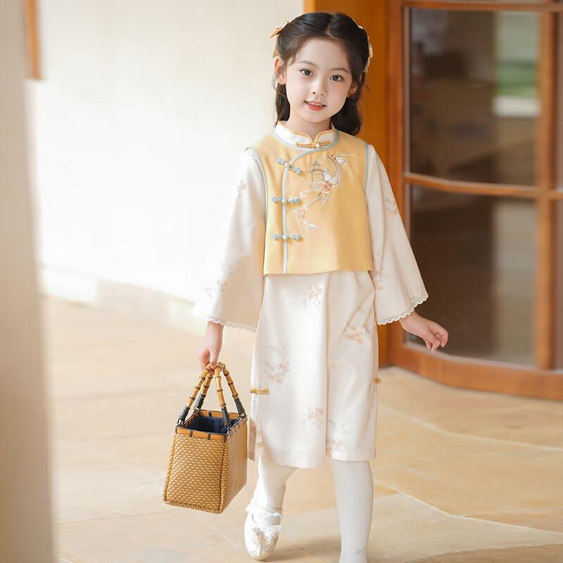 Girls' 2025 New Chinese Style Hanfu Cheongsam Dress