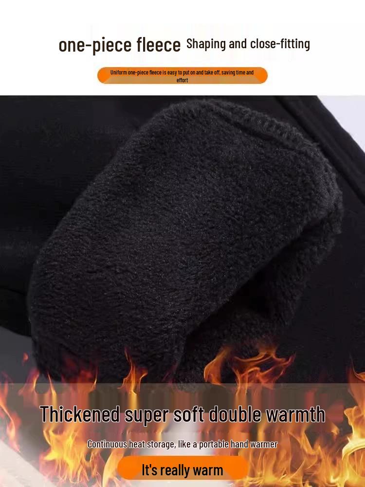 Damen Schwarz Plus Samt Lammwolle Baumwolle Leggings - Dicke, Warme Hose für Herbst/Winter 2025