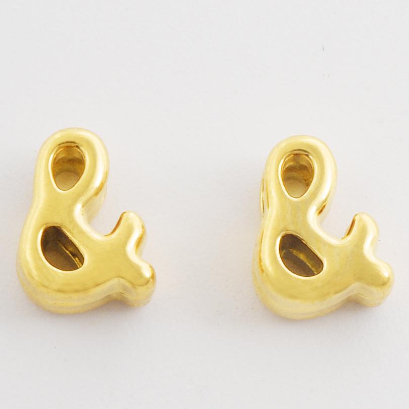 3/6pcs Real Gold Plated A-Z Stainless Steel Beads For Jewelry Making Supplies 2mm Hole Spacer/Loose Bead DIY Handmade Materials