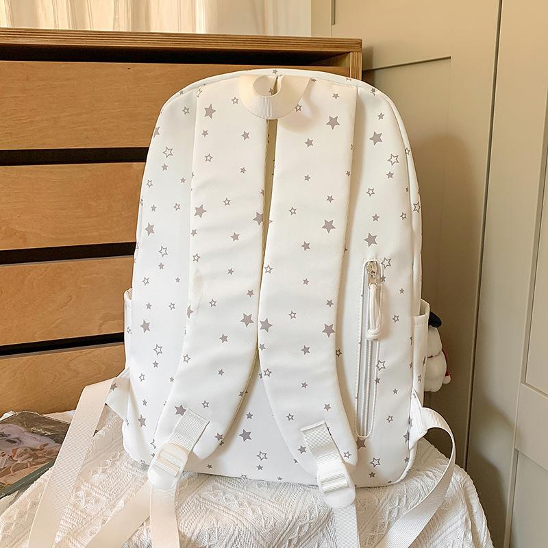 Schoolbag Japanese Star Printed Backpack Ins Style High Value Versatile Large Capacity Student Schoolbag Simple Casual Backpack