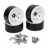 4PCS 1.9in RC Rims Universal Fit Strong Support 8 Spokes Wheel Rim Set for Axial SCX10 SCX10 II SCX10 III White