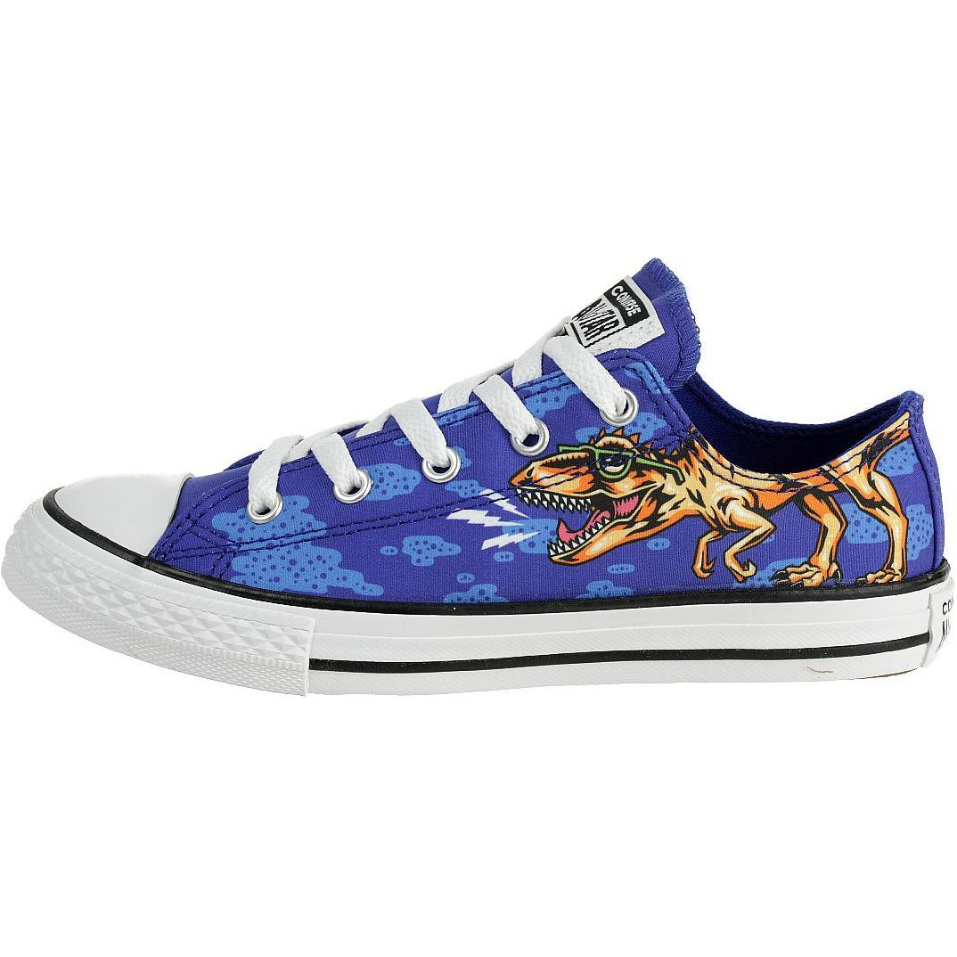 Converse CTAS OX Comfortable Versatile Low-Top Canvas Shoes Kids sneaker Blue White 664247C 33