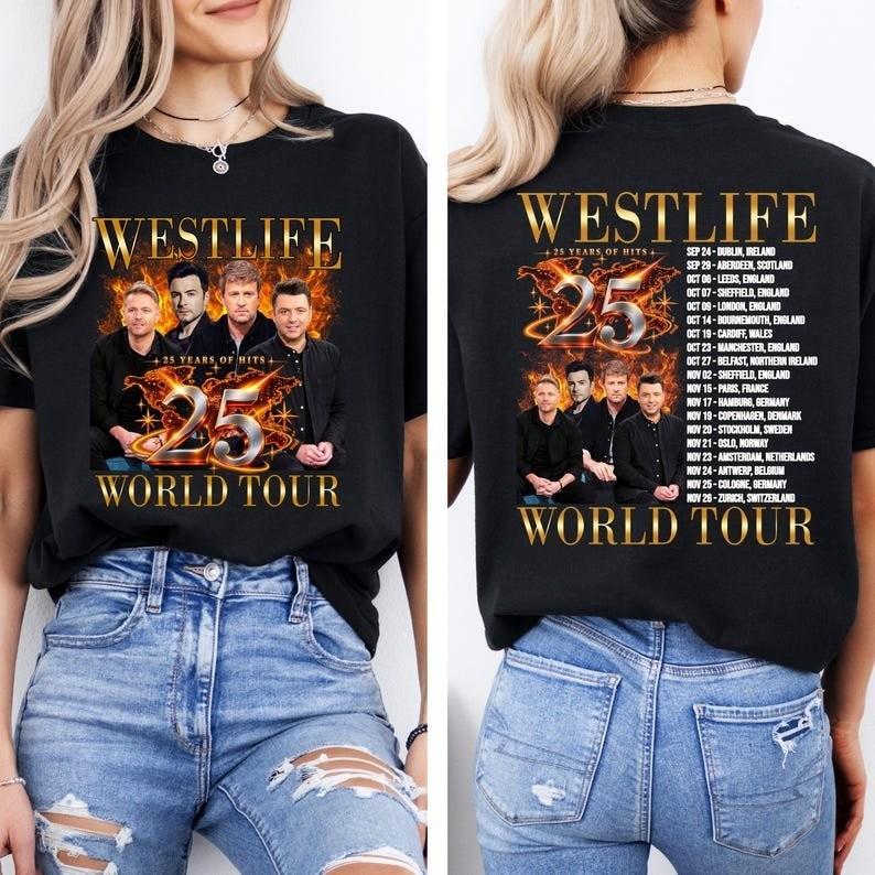 Westlife 25th Anniversary Tour 2026 T Shirt, The Anniversary Tour Shirt, Gift