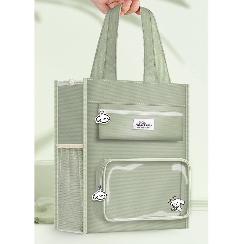 Korean Fashion Canvas Handbags Pretty Woman Cosmetic Bag Large Capacity Zipper Storage Bag Portable Shopping Bag