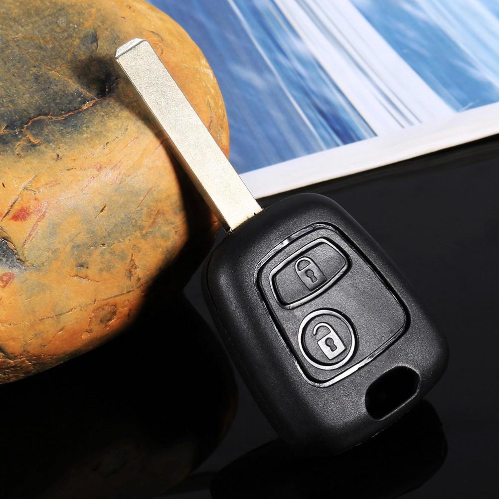 2 Buttons Uncut Blank Blade Remote Car Key Fob Shell Case For Peugeot 107 207 307 407