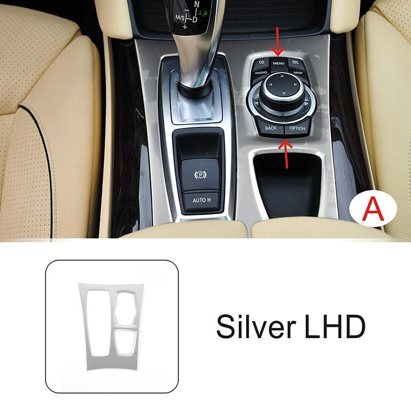 Stainless Steel Center Console Gear Shift Frame Decoration Cover Trim For BMW X5 E70 X6 E71 2008-2014 LHD Car Styling Interior