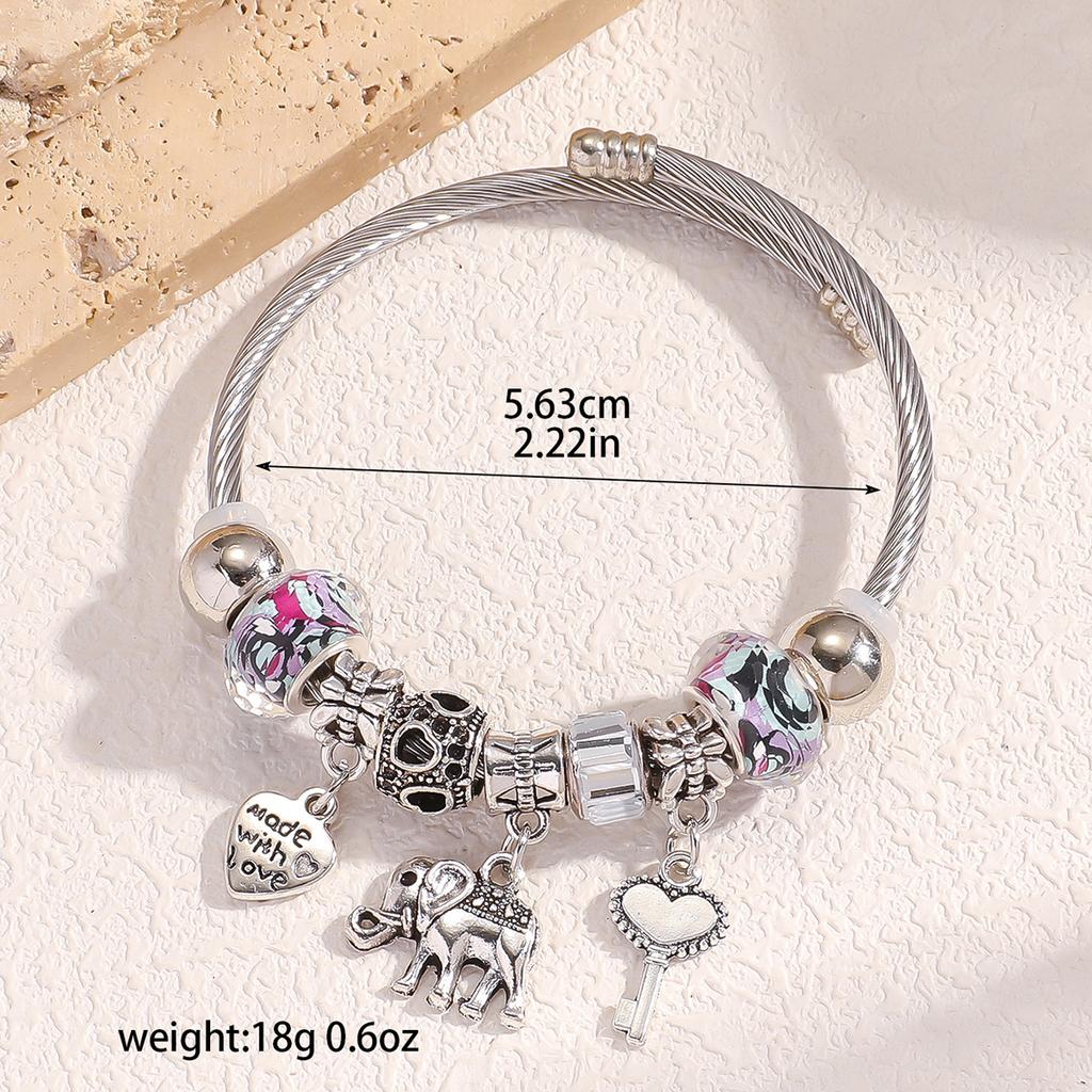 European and American cross-border new sweet and cute elephant multi-color bracelet versatile and exquisite Western style jewelr