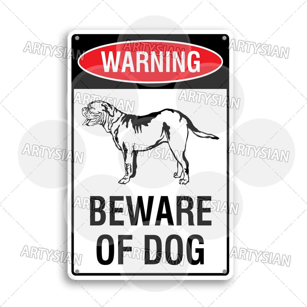 Beware of Dog Metal Sign Rottweiler GSD Golden Beagle Bulldog Pit Bull Poodle Bullmastiff Bloodhound Yorkie Border Collie Schn