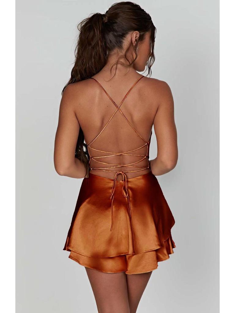 Schlankmachendes ärmelloses Neckholder-Rückenfreies Kleid für Damen - Sommer 2024
