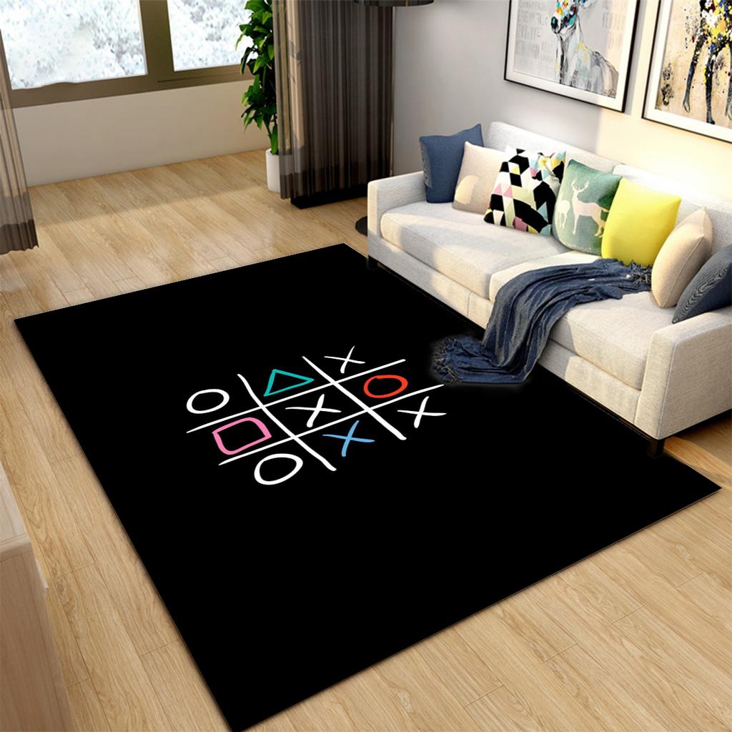 Cartoon Gamer Herní Ovladač Prostor Koberec Velký,Koberec Koberec do obývacího pokoje Dětský pokoj,Dětská hra Crawl Protiskluzová podložka na podlahu Dárek