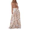 Women's Printed Casual Suit Lapel Sexy Lace-up Shirt. Waist Wide Leg Pants Two-piece Set