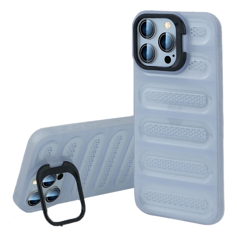 

For iPhone 14 Pro Case Heat Dissipation Kickstand Airbags Anti-Drop TPU+PC Phone Cover E