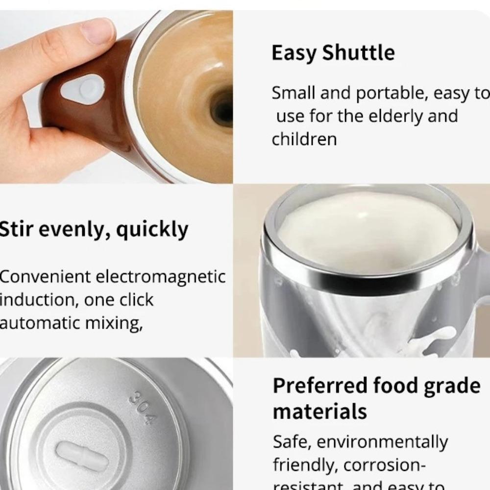 380ML Automatic Stirring Cup Rotating Lazy Coffee Cup Stylish Magnetic Rotating Mug Drinking Tools