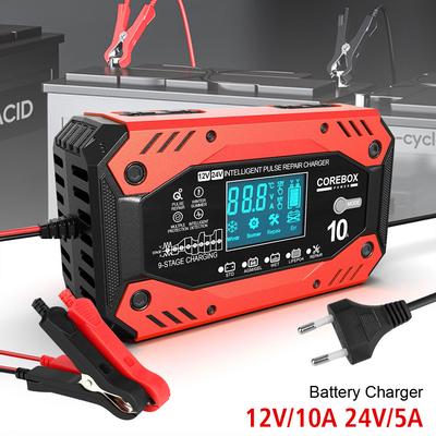 Automotive Battery Charger AGM 12V 10A Car and Motorcycle Battery Charging Devices Intelligent Maintenance of Lead Acid Battery
